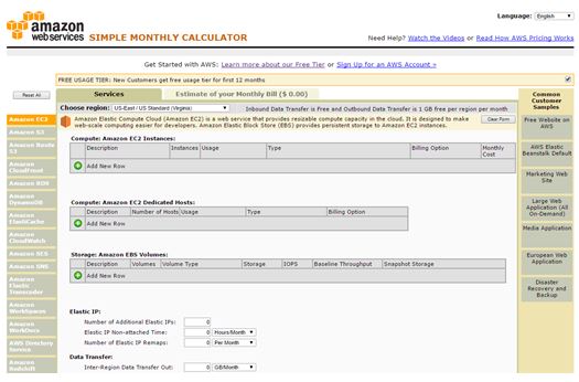 AWS Calculator