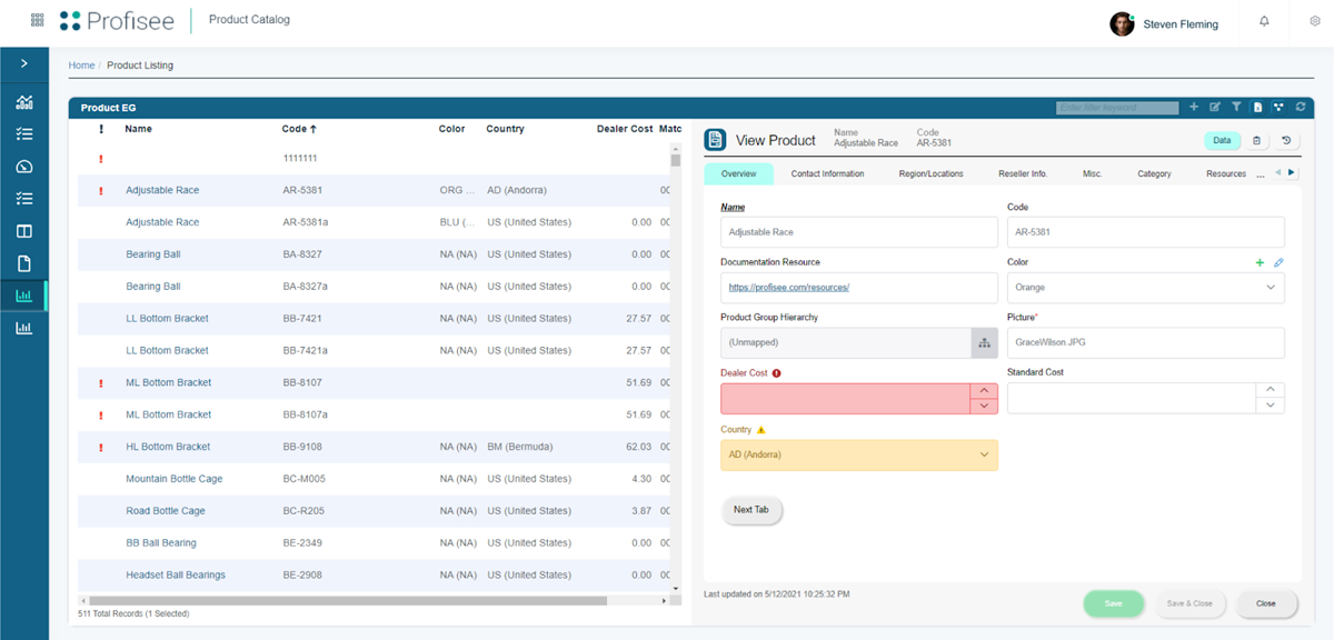 Profisee MDM Platform interface.